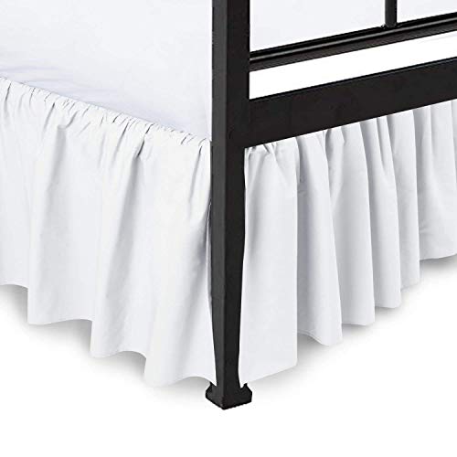 Luxurious Ruffled Bed Skirt with Split Corners