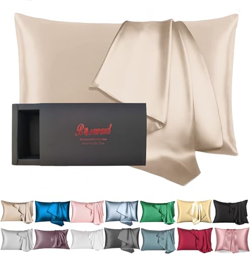 Luxurious Silk Pillowcase for Hair and Skin - Beige, Standard Size