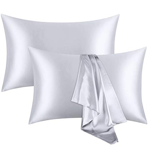 Luxurious Silver Grey Silk Pillowcases