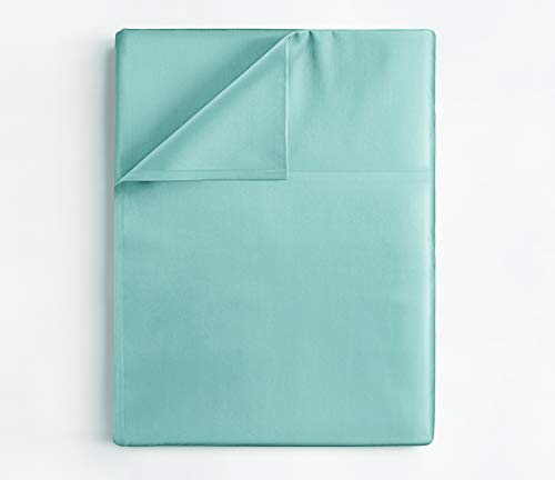 Luxurious Spa Blue Flat Bed Sheet - Soft and Cooling