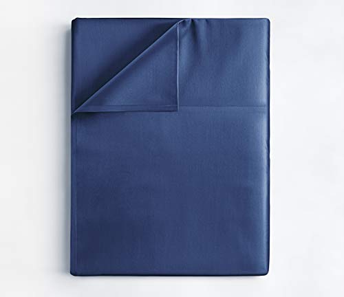 Luxurious Twin Size Flat Bed Sheet - Navy Blue