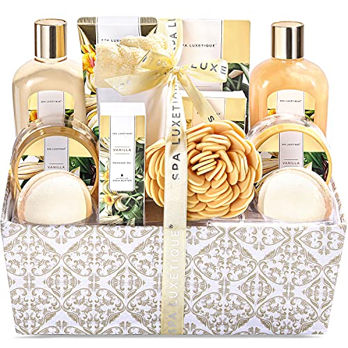 Luxurious Vanilla Scented Spa Gift Set - 12 Piece Relaxing Home Spa Kit for Women