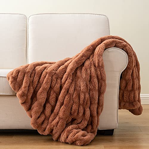 Luxury Concepts Faux Rabbit Fur Throw Blanket