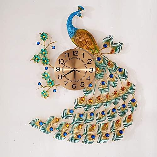Luxury Crystal Bohemian Peacock Style Wall Clock