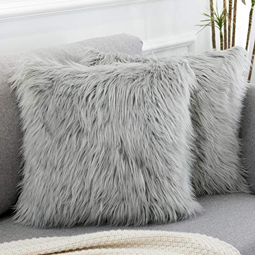 Luxury Faux Fur Fluffy Pillow Covers - Set of 2