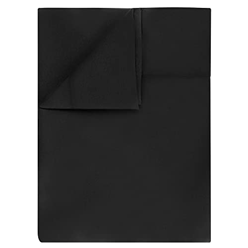 Luxury Microfiber Flat Sheet (Black, Twin)