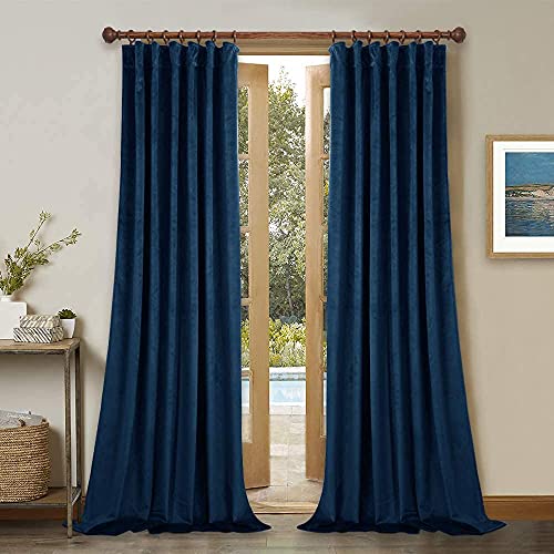Luxury Navy Blue Velvet Curtains - Insulated Blackout Drapes