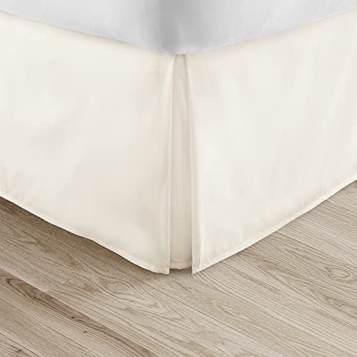 Luxury Pleated Bed Skirt, Queen, Ivory