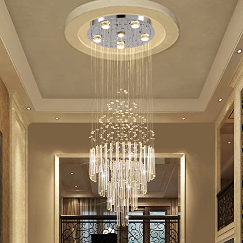 Luxury Raindrop Crystal Chandelier for High Ceilings