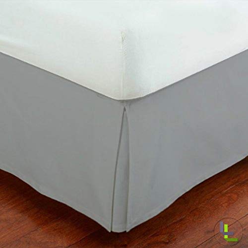 Luxury Tailored Bed Skirt - Silver/Light Grey