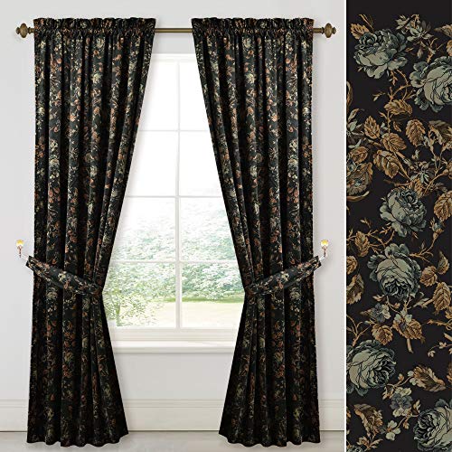 Luxury Velvet Floral Print Curtains