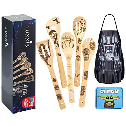 Luxxis Star Wars Kitchen Accessories Bamboo Cooking Utensils 7PC Set