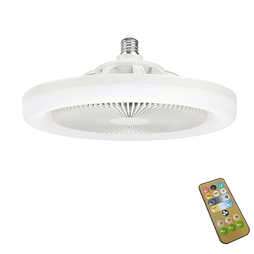LUZHOY Socket Fan Light with Remote Control
