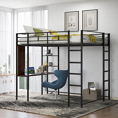 LZ LEISURE ZONE Full Loft Bed with Desk - Space-saving and Versatile