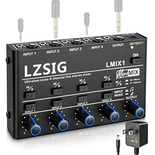 LZSIG 4-Channel Stereo Line Mixer for Instruments and Microphones