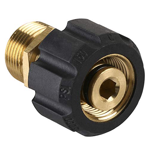Pressure Washer Adapter, M22 15mm Female to M22 14mm Male, 4500 PSI