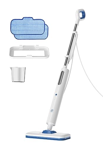 M Mistsince Steam Mop Floor Steamer 450mL, 1200W Ultra Lightweight Steamer for Floors Cleaning Hardwood Tile Carpet, 15s Fast Heat Up, with 2 Washable Pads and Carpet Glider, NV603A