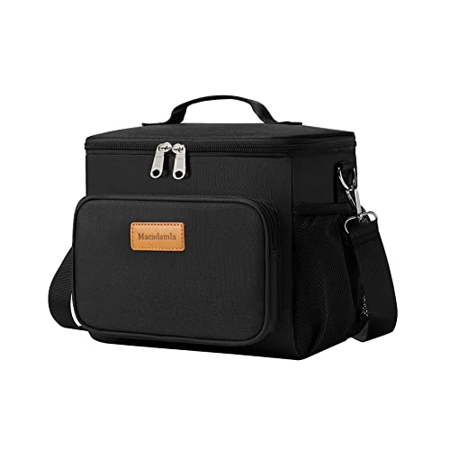MIYCOO Lunch Bag & Lunch Box for Men Women Double Deck - Leakproof  Insulated Soft Large Adult Lunch Cooler Bag for Work (Black,15L)