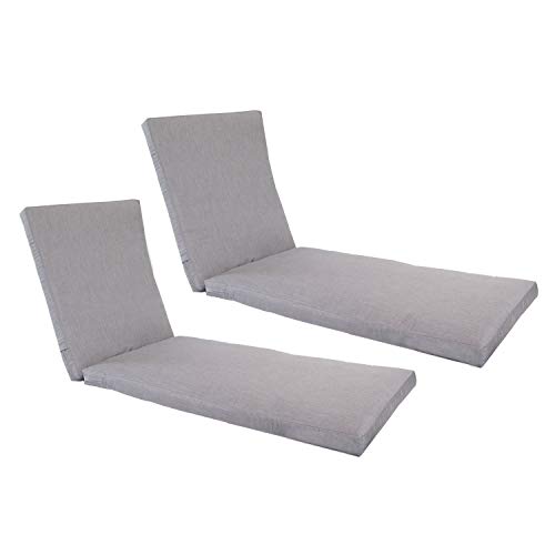Sunbrella Canvas Granite Chaise Lounge Cushion 2-Pack