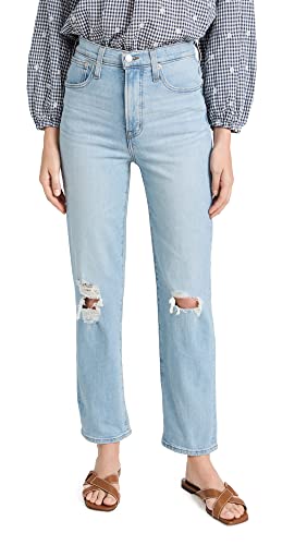 Madewell Women's Perfect Vintage Knee-Rip Straight Jean, Danby Blue