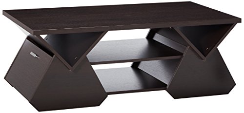 Madison Contemporary Geometric Coffee Table, Espresso