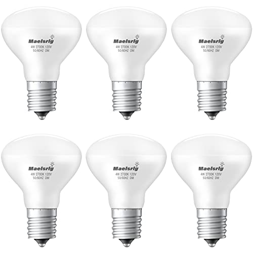 Maelsrlg E17 R14 LED Bulb, 4W Soft White, Pack of 6