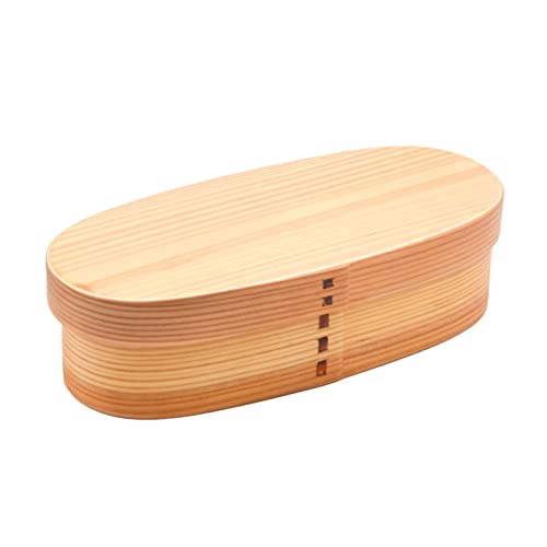 Wakayama Wappa Wooden Bento Box, 7.9 x 3.5 inches, Single Tier, Natural