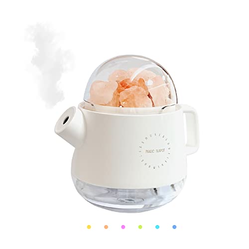 Magic Teapot Humidifier, Crystal Salt Lamp Humidifier, 360ml Portable Mist Humidifier