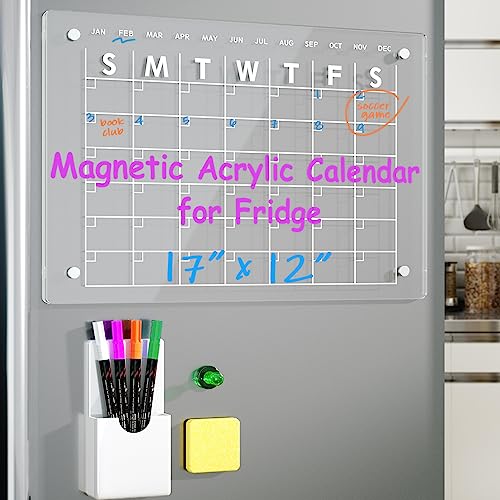 Magnetic Acrylic Fridge Calendar with Accessories