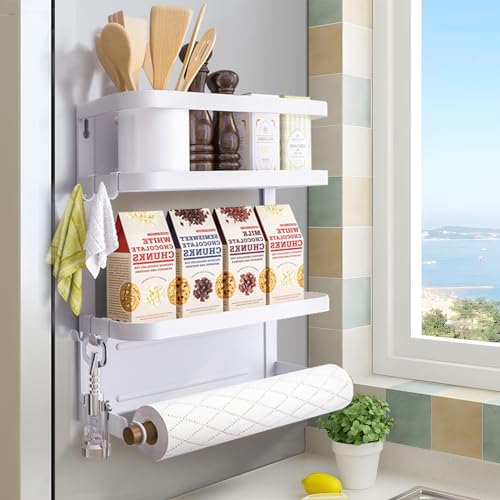 Magnetic Paper Towel Holder and Spice Rack Organizer