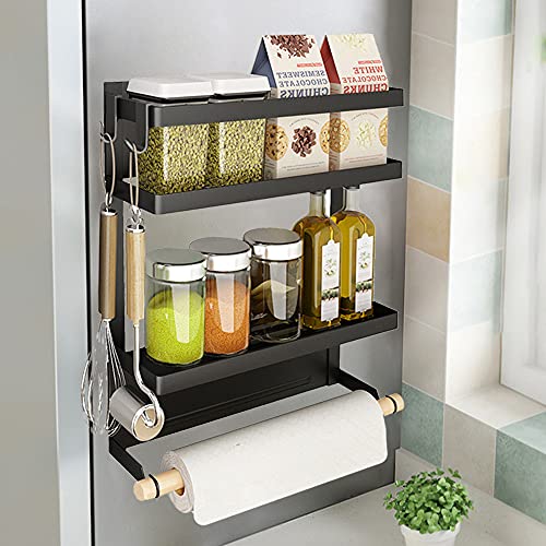 Magnetic 2-Tier Spice Rack with Paper Towel Holder by Aiyomt