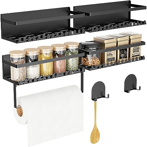 Magnetic Spice Racks with Paper Towel Holder