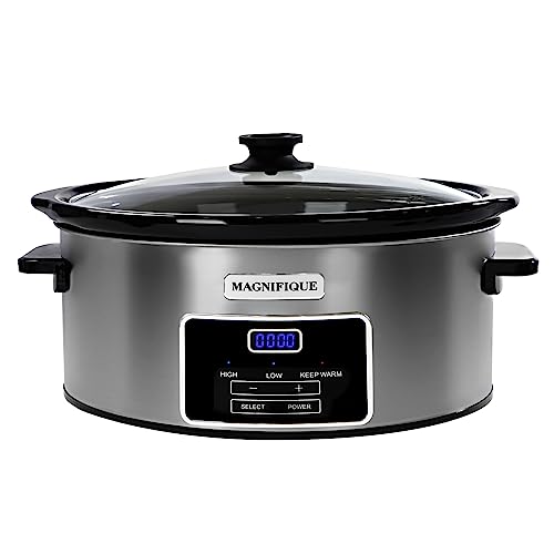 Crock-Pot Choose-a-Crock 6 Quart and Split 2.5 Quart Double Slow Cooker and  Food Warmer, Programmable Slow Cooker with Timer, Stainless Steel