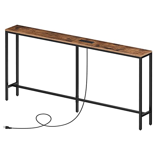 MAHANCRIS Skinny Console Table with Power Outlets