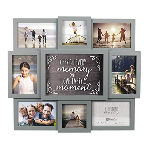 MEBRUDY 4x6 Collage Picture Frames with 15 Openings, 2 Pack Black