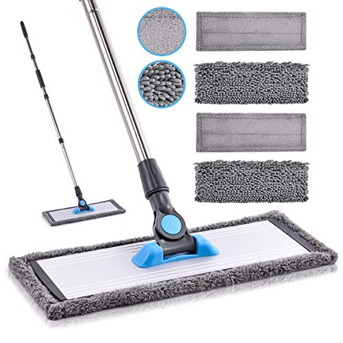 MANGOTIME Dry Floor Mop with Microfiber Pads