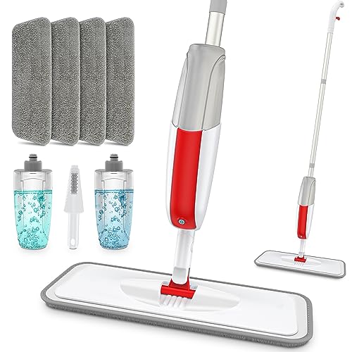 Microfiber Floor Hardwood Mop - MANGOTIME Dust Wet Mop with 4 Washable  Chenille & Microfiber Pads and