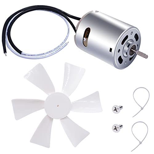6 inch RV Vent Fan, 12V D-Shaft RV Fan Motor with White Fan Blade, RV  Exhaust Fan with 2 Screws 2 Zip Ties and Template for mounting, Replacement
