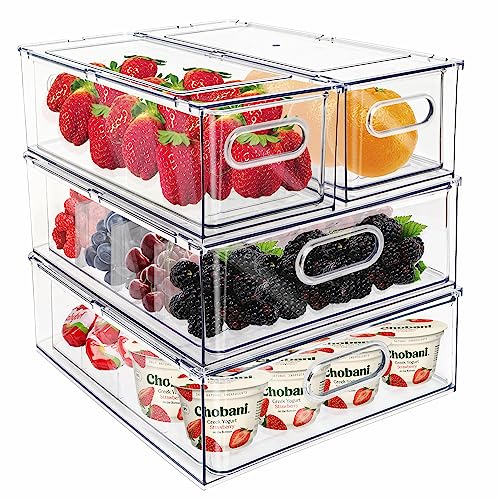 MANO Fridge Drawer Pull Out Stackable Bins