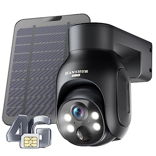 Manshur® 4G LTE Cellular Security Camera Solar