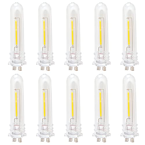 MaoTopCom 10 Pack LED Lights Bulb, 50 Lumen 3000K Warm White, CRI80, ABS Lampshade, Non-Dimmable, 3V 0.2W LED Edison Bulbs for Outdoor Solar Wall Lantern