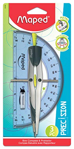 Maped Precision Metal Bow Compass & Protractor Set