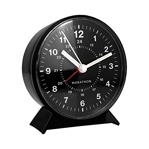 Marathon Mechanical Wind-Up Alarm Clock - Black