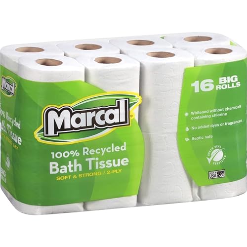 Marcal Recycled Bathroom Tissue, Soft & Absorbent, 168 Count (Pack of 16)