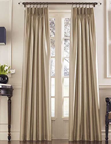 Marquee Faux Silk Pinch Pleat Curtain Panel