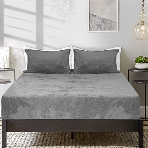 Twin Fitted Sheet - Plush Shaggy Ultra Soft Fitted Twin Sheet, Fuzzy  Flannel Comfortable Velvet Fitted Sheet Twin, 18 Deep Pocket (Twin,Light  Grey)
