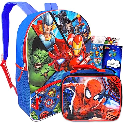 Avengers Lunch Box For Boys, Kids - Bundle with Avengers Lunch Container  Kit, Bracelets, Stickers, More