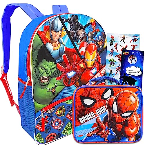 Marvel Avengers Kids Backpack and Lunch Box Bundle