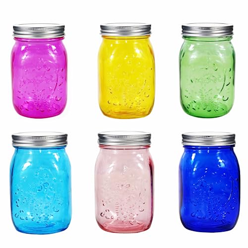 COOKWIN 16oz Regular Mouth Glass Canning Jars 6-Pack