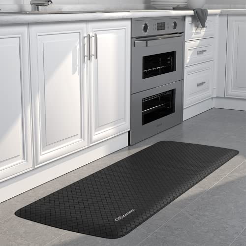 WEZVIX Anti Fatigue Kitchen Floor Mat 2 PCS, 1/2 Inch Thick Comfort  Cushioned Standing Mat Set, Non Skid Kitchen Rugs and Mats Waterproof PVC  Memory